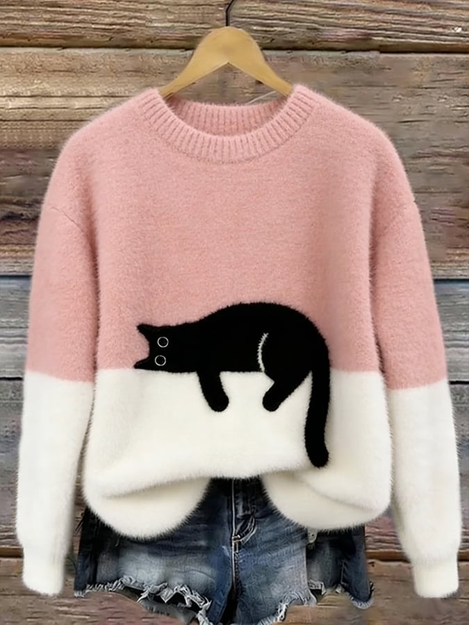 Luna | Felpa Donna con Grafica di Gatto