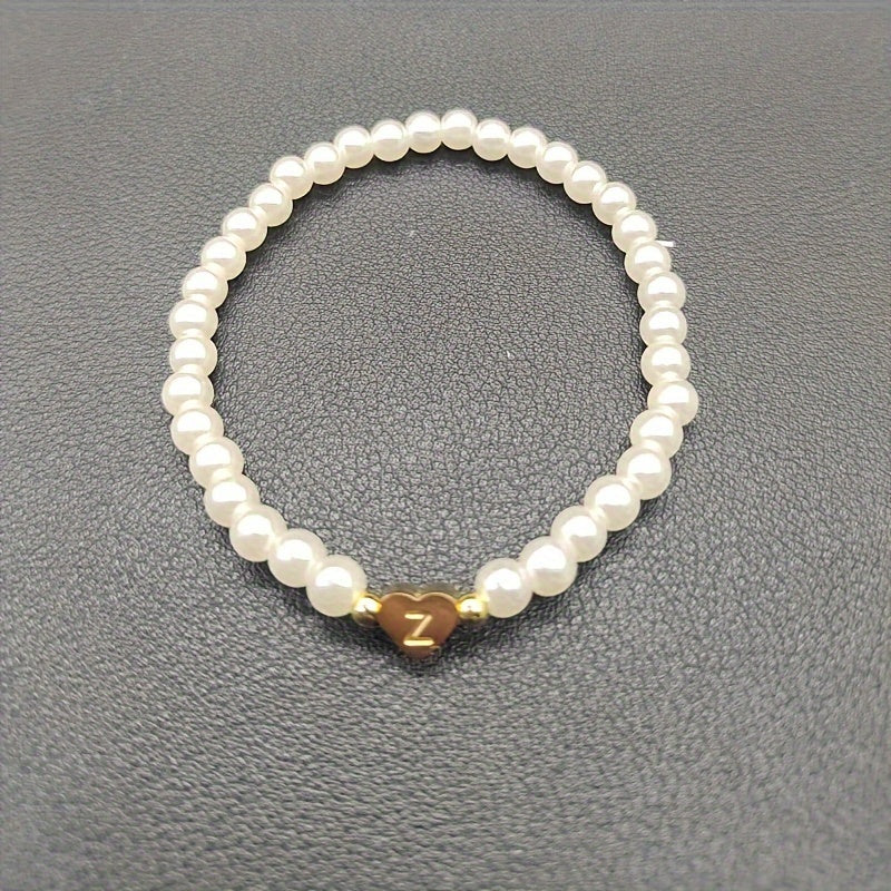 Chic Heart Initial Bracelet (A–Z)