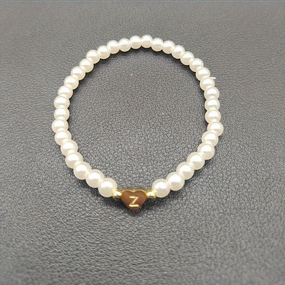 Chic Heart Initial Bracelet (A–Z)