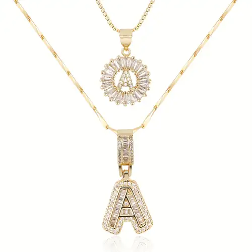 Moissanite Initial Necklace Set