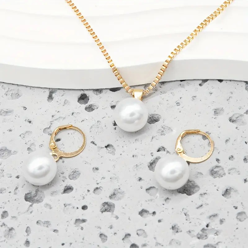 Elegant pearl jewelry set