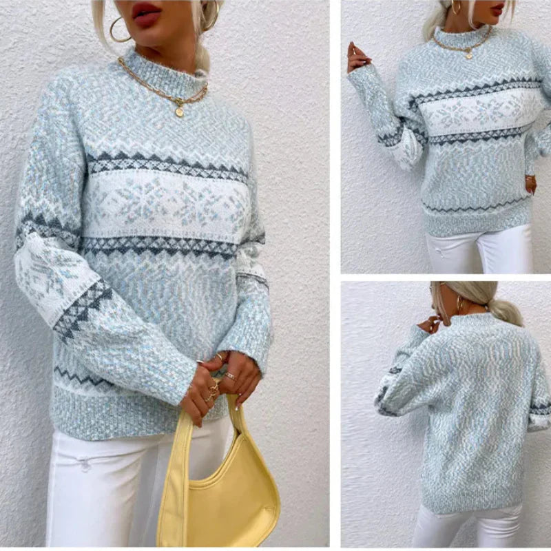 Azula - Comodo maglione a maglia con fiocchi di neve
