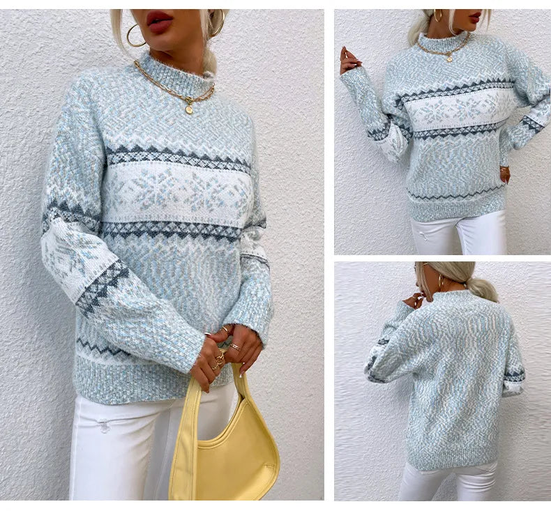 Azula - Comodo maglione a maglia con fiocchi di neve