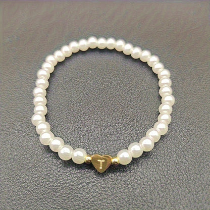 Chic Heart Initial Bracelet (A–Z)