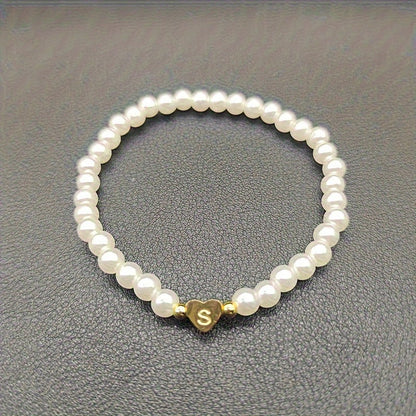 Chic Heart Initial Bracelet (A–Z)
