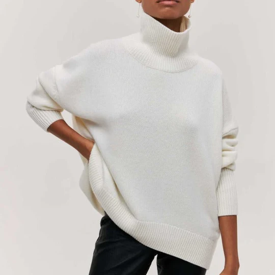 Hortencia - Maglione oversize a collo alto in cotone