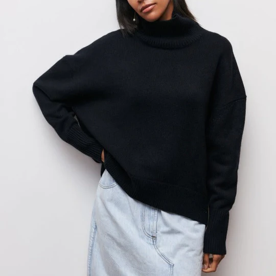 Hortencia - Maglione oversize a collo alto in cotone