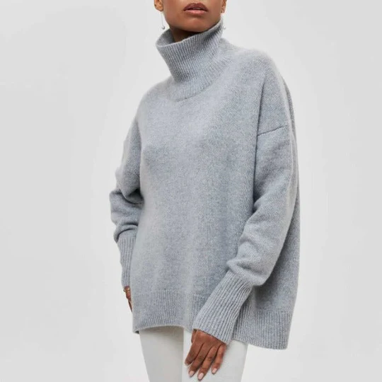 Hortencia - Maglione oversize a collo alto in cotone