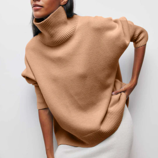 Hortencia - Maglione oversize a collo alto in cotone