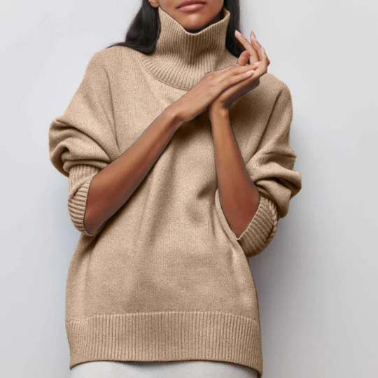Hortencia - Maglione oversize a collo alto in cotone