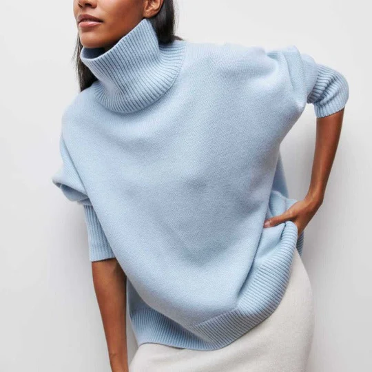 Hortencia - Maglione oversize a collo alto in cotone