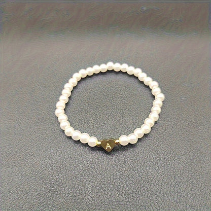 Chic Heart Initial Bracelet (A–Z)