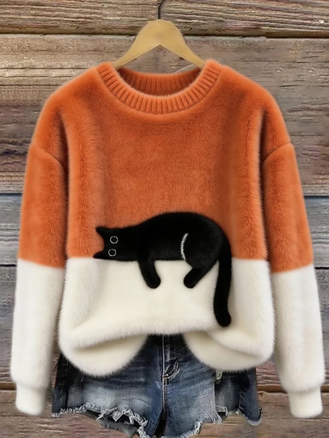Luna | Felpa Donna con Grafica di Gatto