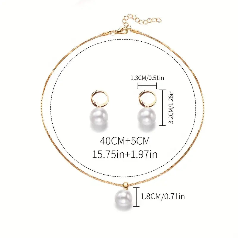 Elegant pearl jewelry set