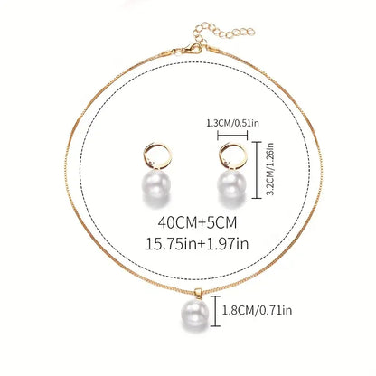 Elegant pearl jewelry set