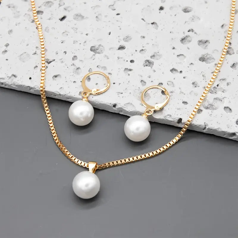 Elegant pearl jewelry set
