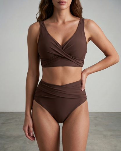 Milli Marcha | Bikini Sculpting a Vita Alta con Drappeggio Incrociato