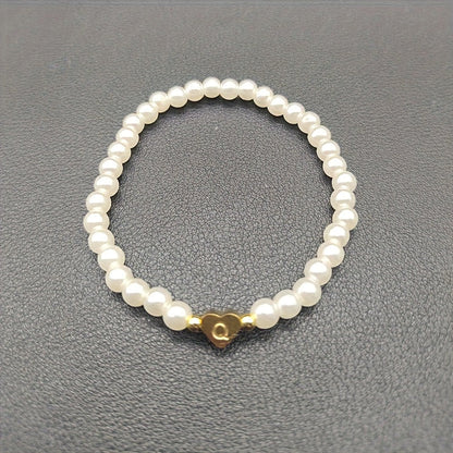 Chic Heart Initial Bracelet (A–Z)