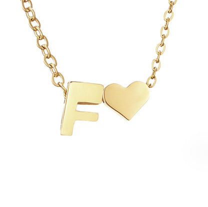 Timeless Initial Necklace with Heart Pendant