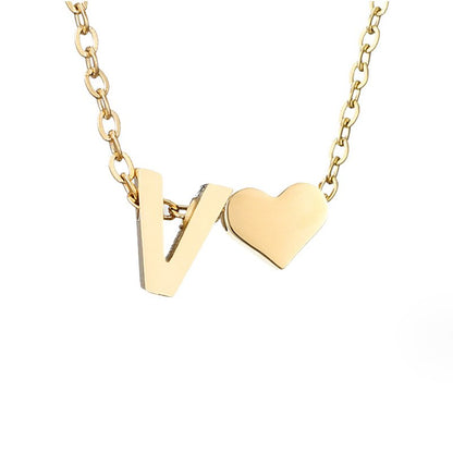 Timeless Initial Necklace with Heart Pendant