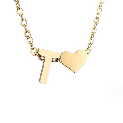 Timeless Initial Necklace with Heart Pendant