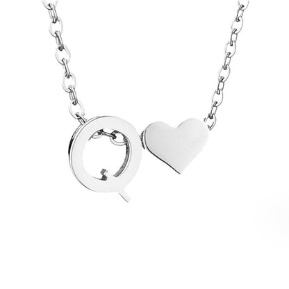 Timeless Initial Necklace with Heart Pendant