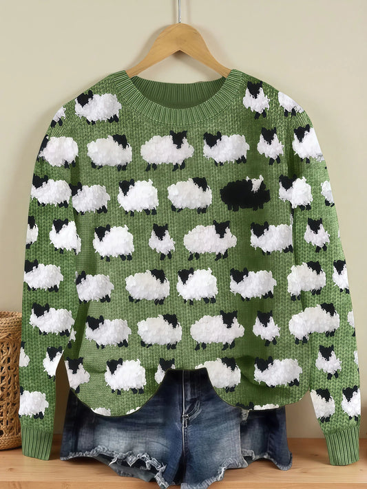 Camila - Comodo Pullover Vintage di Lana di Pecora