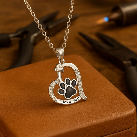 Collana con Ciondolo Impronta di Zampa