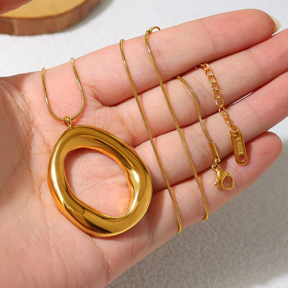 Gold Plated Oval Necklace