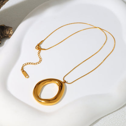 Gold Plated Oval Necklace