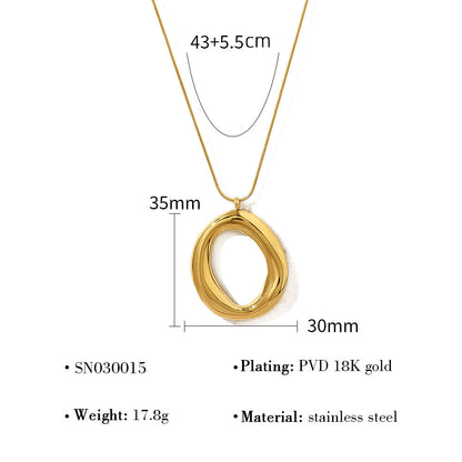 Gold Plated Oval Necklace