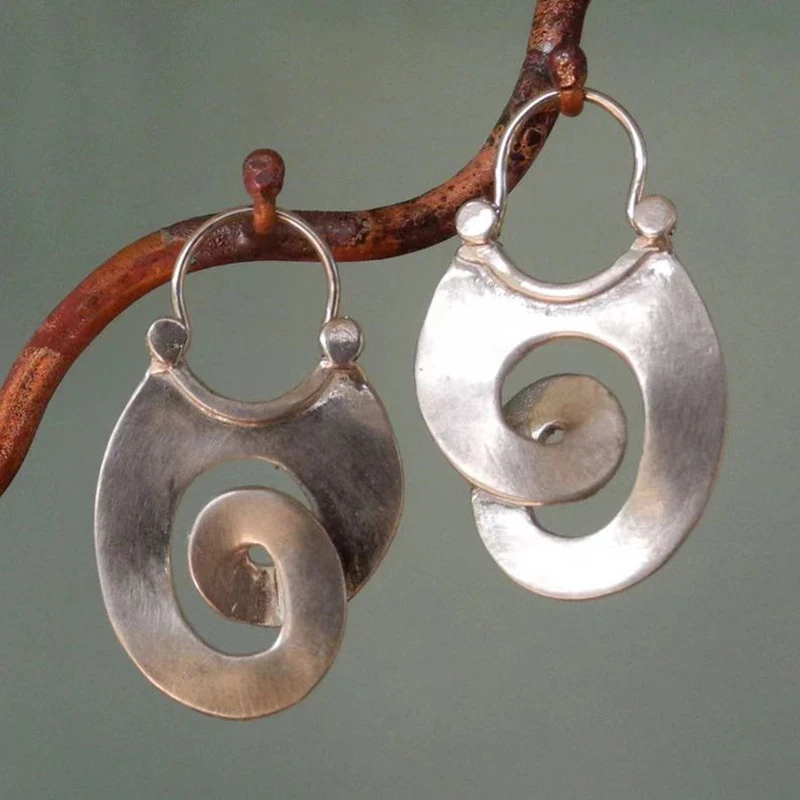 Irregular vintage silver earrings