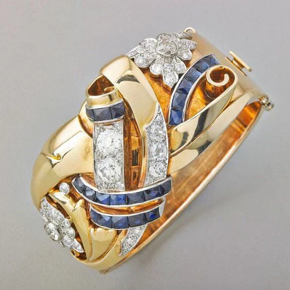 Anello in oro vintage con zirconia