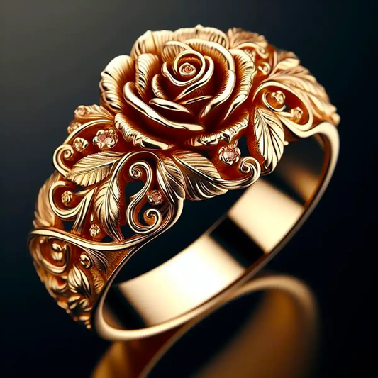 Anello Dorato Floreale