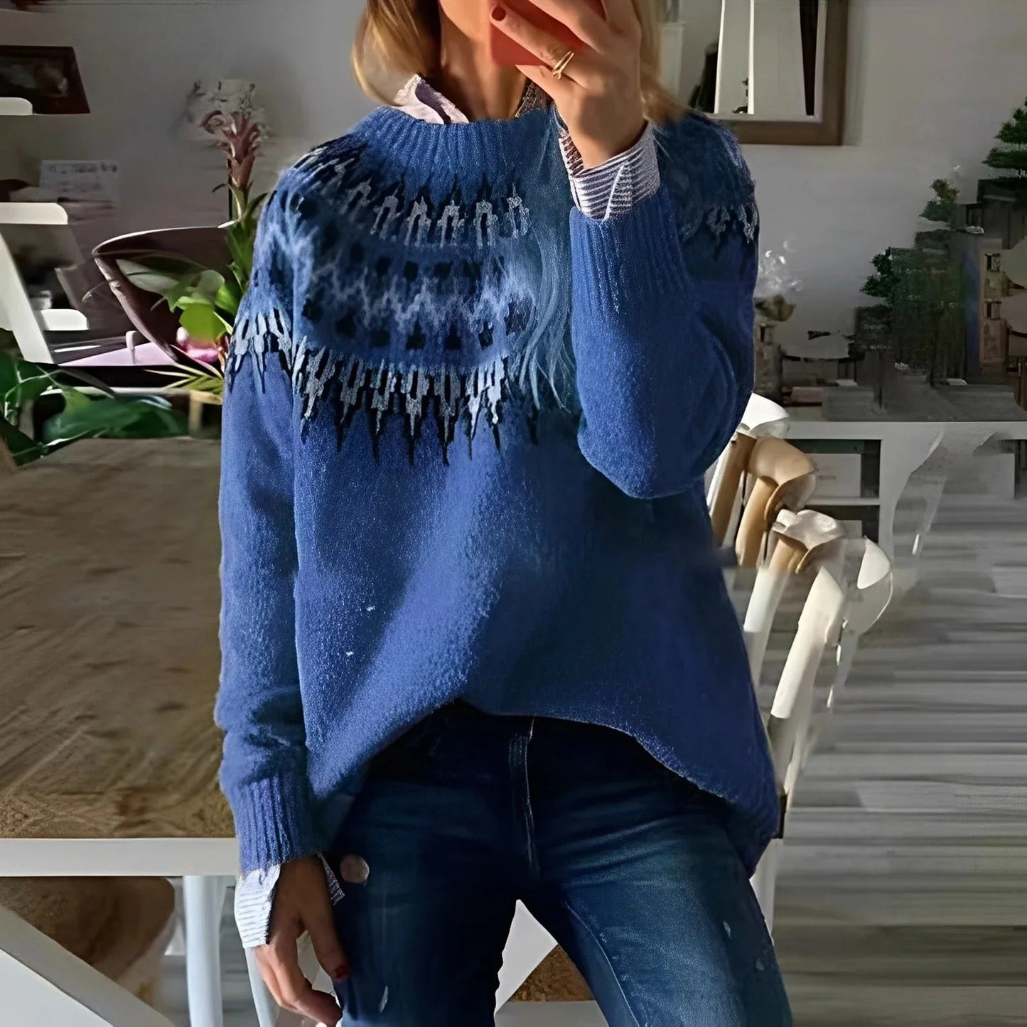 Remy - Classico maglione stampato per donne