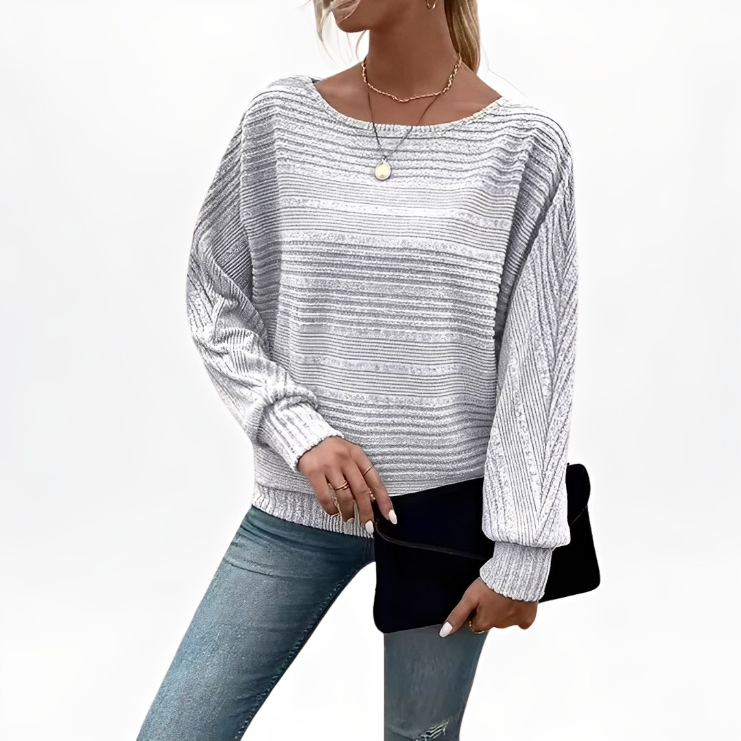 Eleanore - Maglione a righe casual e ampio per donne 