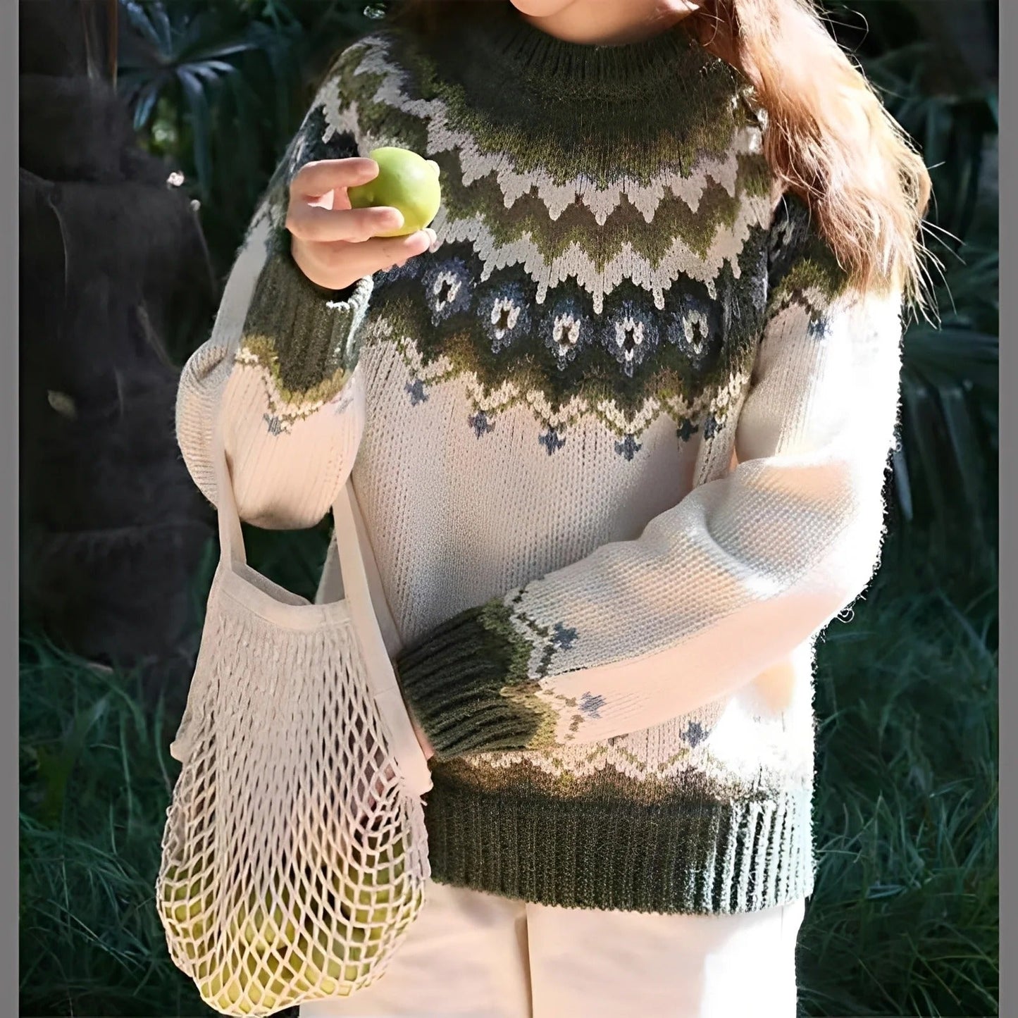 Arline - Pullover jacquard in stile islandese per donne