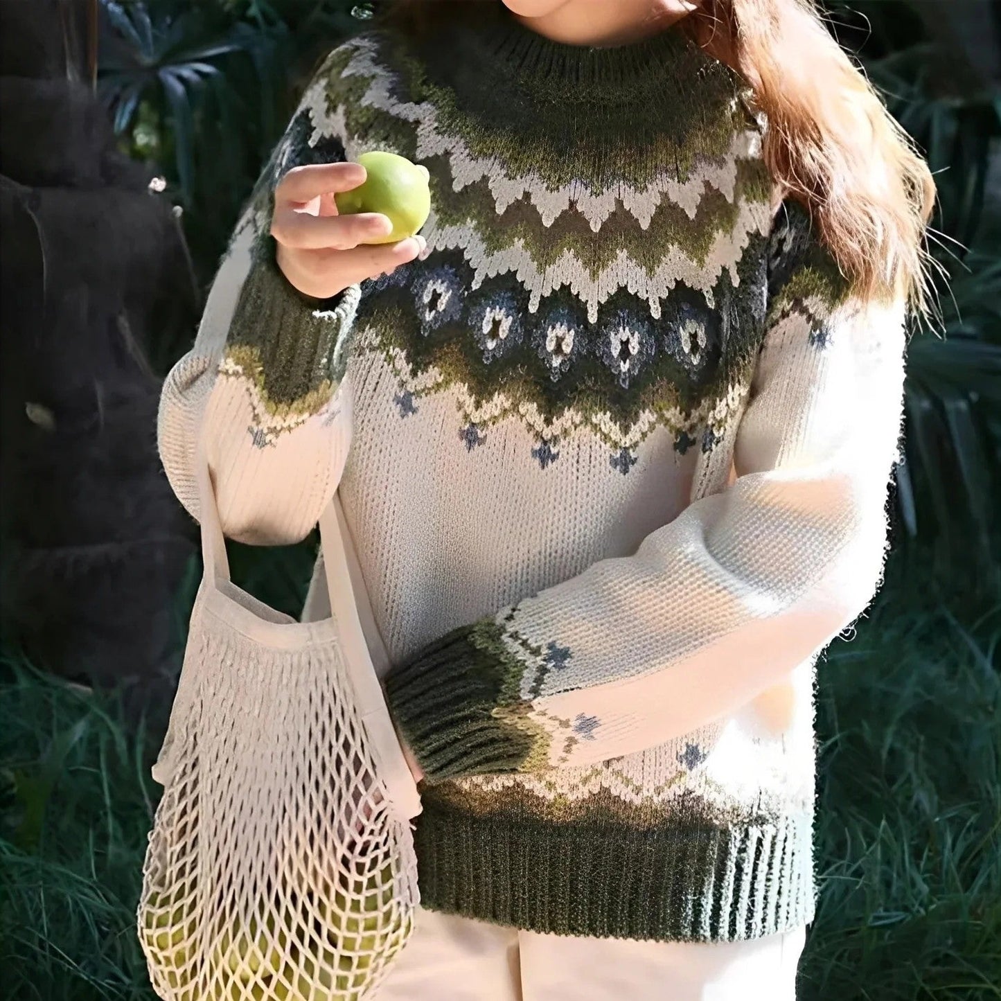 Holly - Classico maglione di lana con stampa per donne