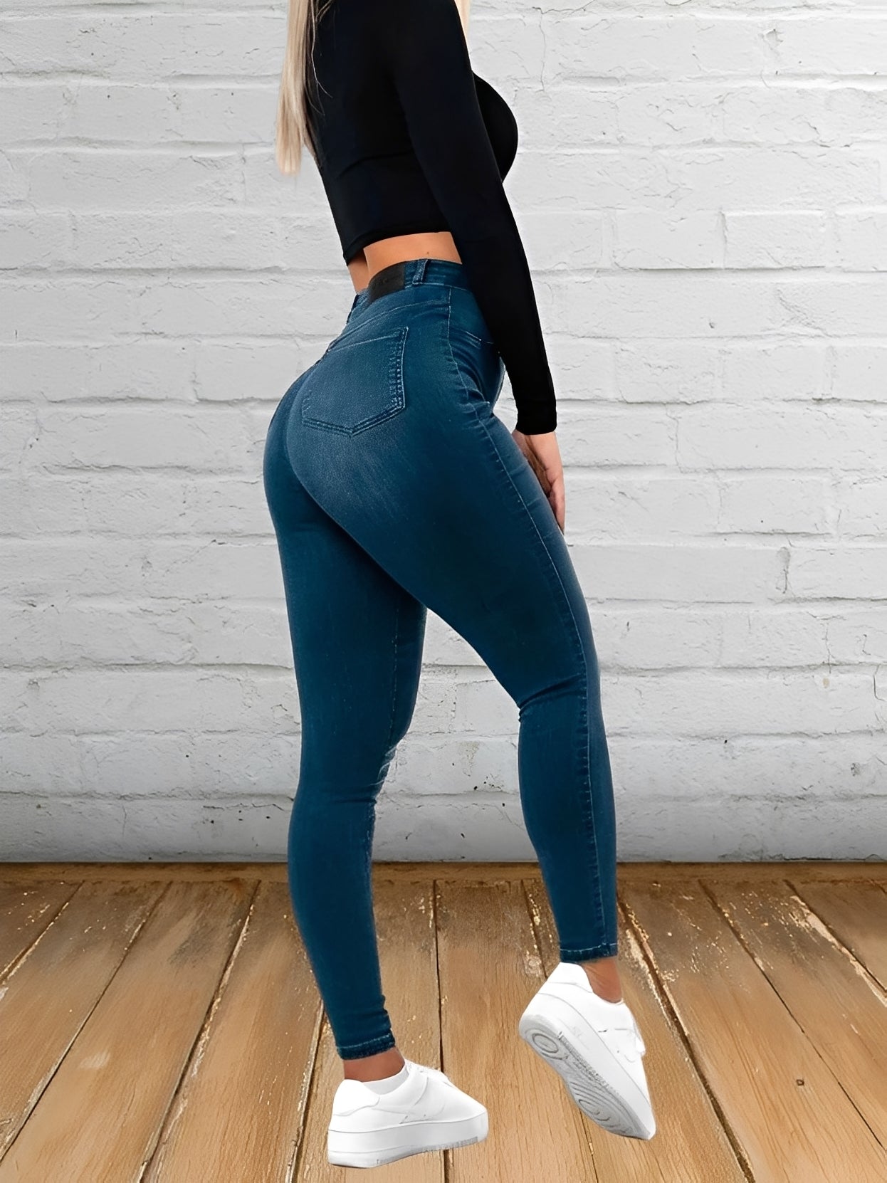 Cherise - Jeans slim fit casual a vita alta per donne