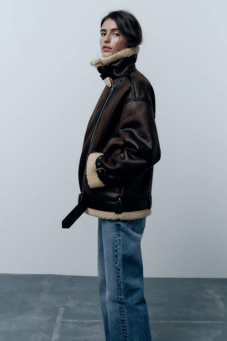 Bridget - Giacca con Revers in Ecopelle Elegante