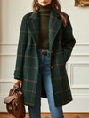 Cappotto in Tweed a Quadri con Risvolto Retro per Donna