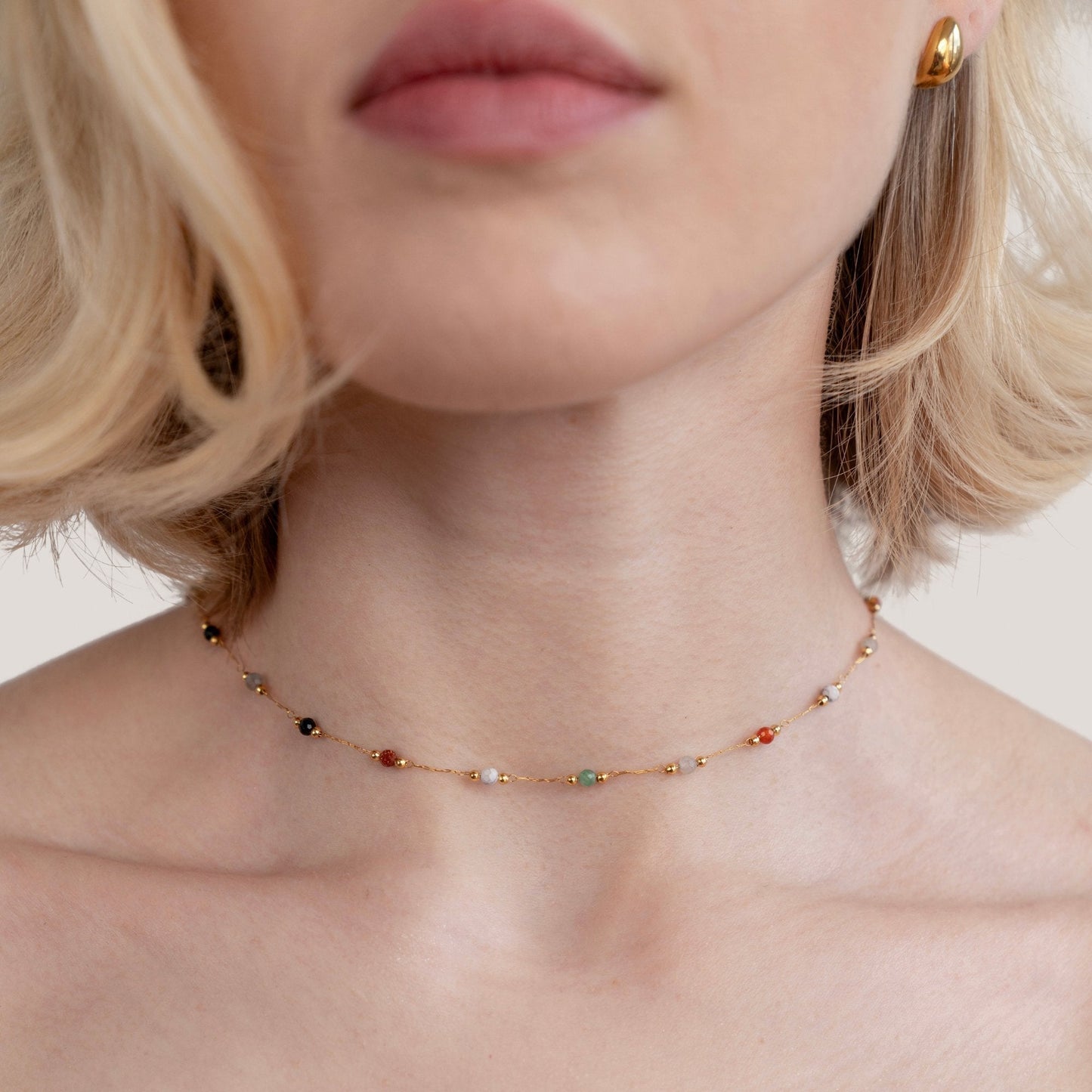 Minimal Necklace with Stone