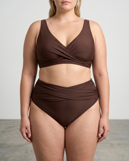 Milli Marcha | Bikini Sculpting a Vita Alta con Drappeggio Incrociato