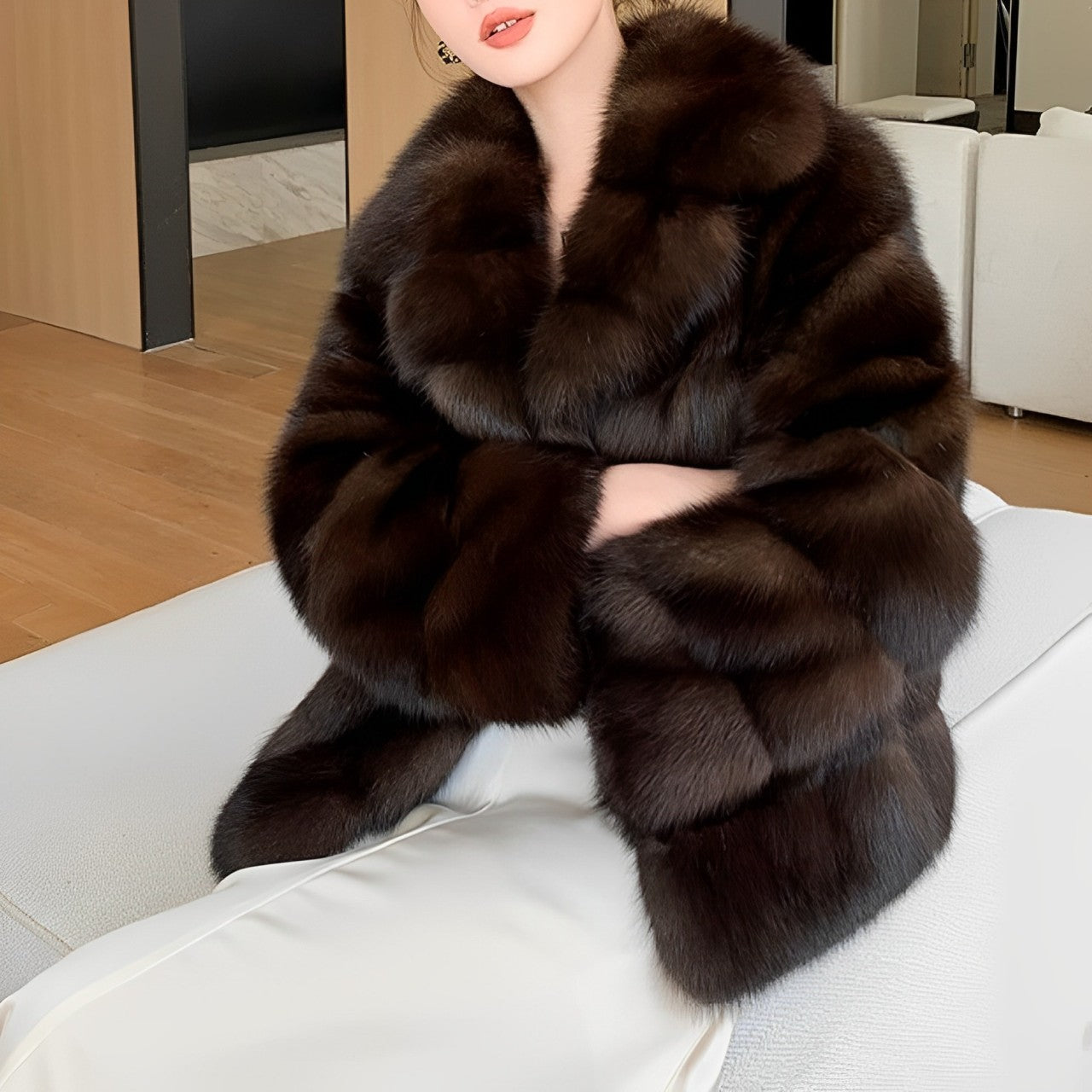 Georgia - Spesso caldo cappotto di pelliccia per donne 
