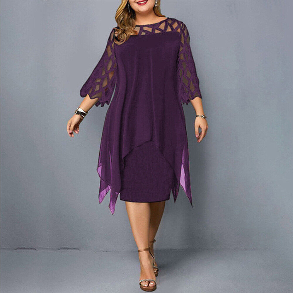 Elinor - Elegante Abito Midi Taglie Forti per Donne 
