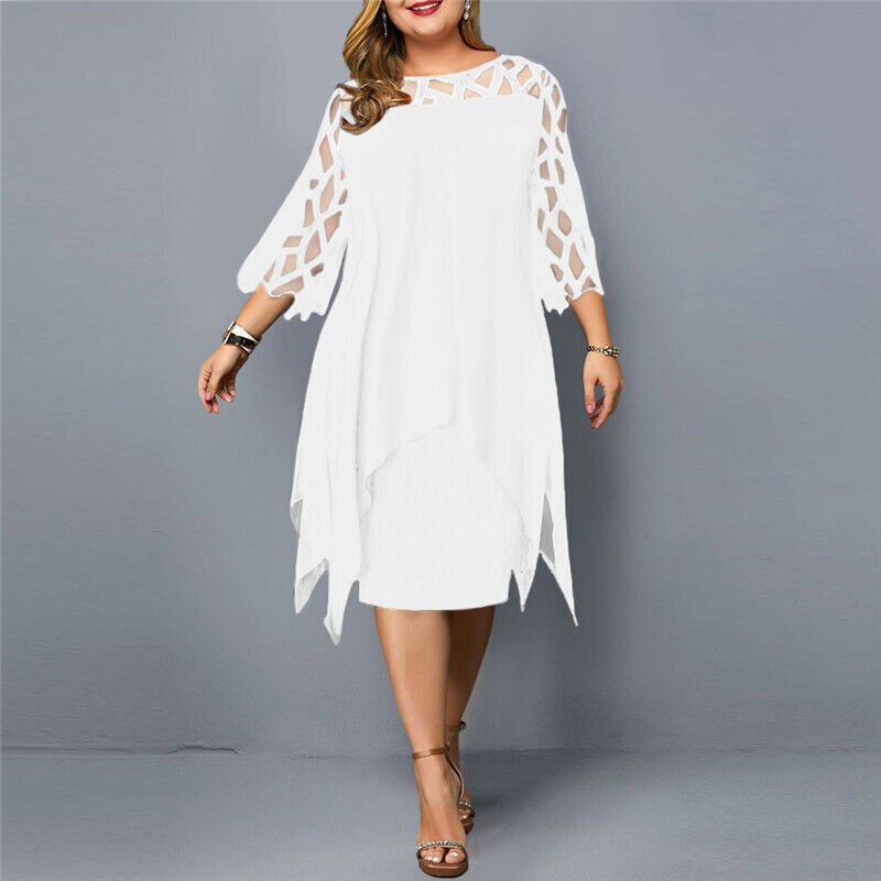 Elinor - Elegante Abito Midi Taglie Forti per Donne 