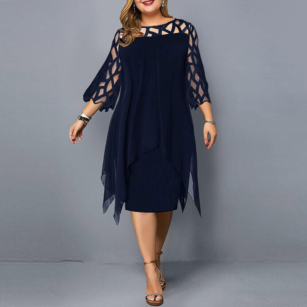 Elinor - Elegante Abito Midi Taglie Forti per Donne 