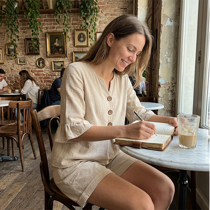 Silvia™ | Women's Tiered Linen-Effect Cotton Co-ord